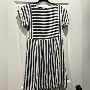 Stylish Black and White Striped Kids Dress